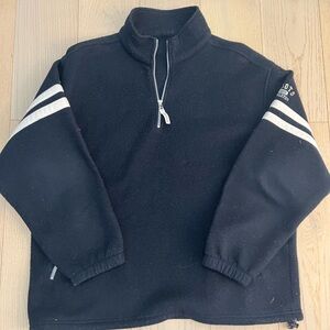 Vintage Roots Navy Zip-Up Sweater with White Stripes